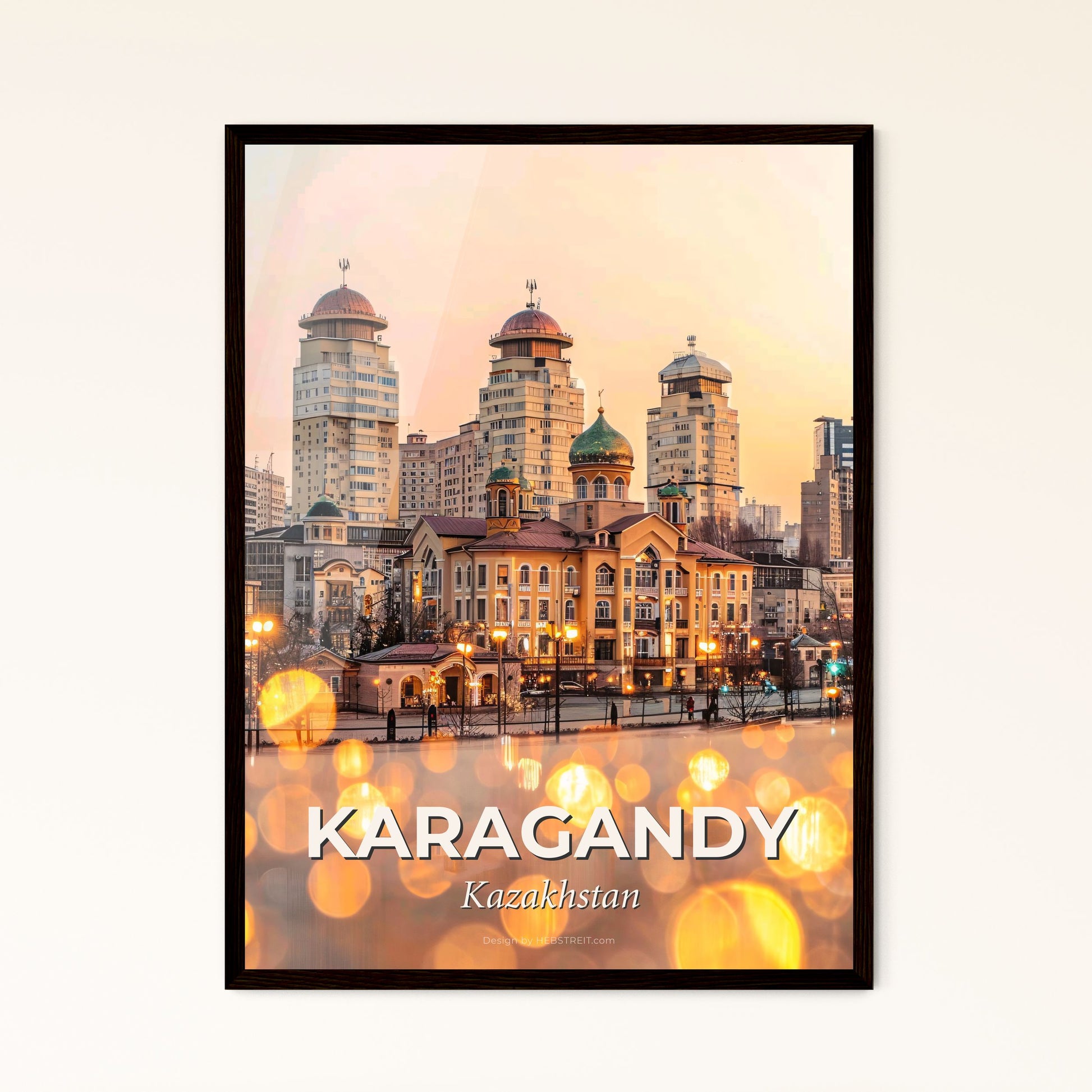 Karagandy City Skyline Composite Art Poster - A city with many buildings