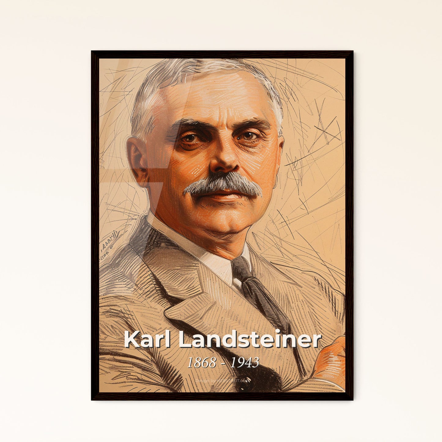 Elegant Portrait of Karl Landsteiner: Celebrated Immunologist & Nobel Laureate - Contemporary Art Print for Unique Home Décor