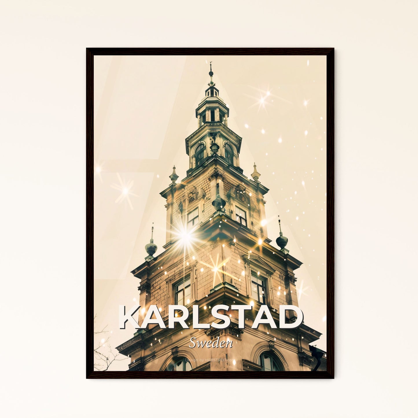 Karlstad Double Exposure: City Lights and Icons - A building with a tower