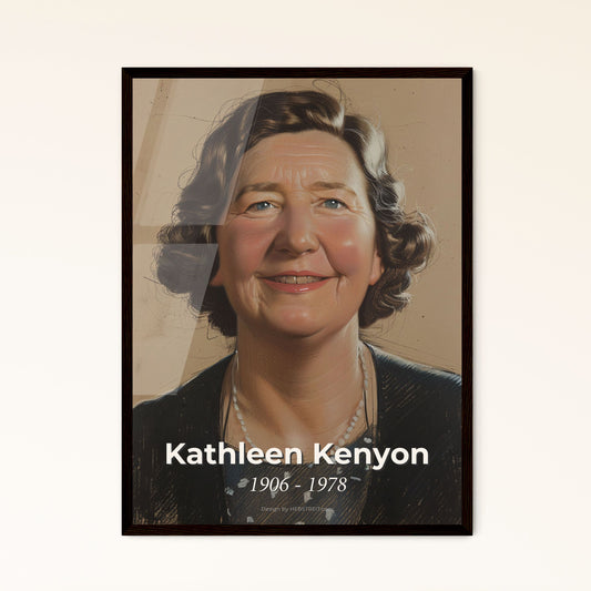 Elegant Tribute to Kathleen Kenyon: Captivating Contemporary Portrait in Dynamic Hues - Perfect for Home Décor & Gifts