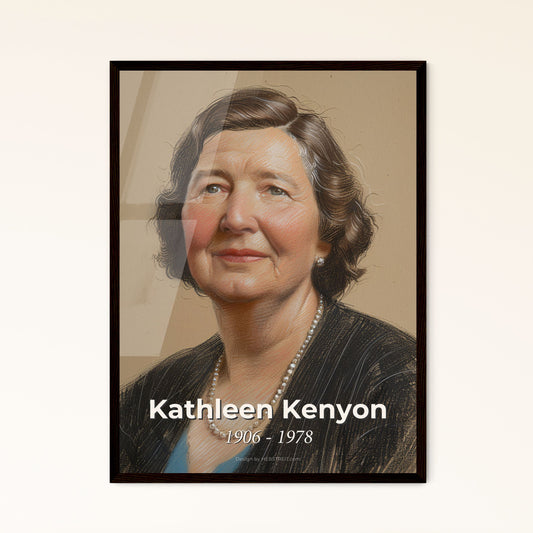 Elegant Tribute: Kathleen Kenyon, 1906-1978 - A Striking Contemporary Art Print Celebrating Archaeological Brilliance & Beauty