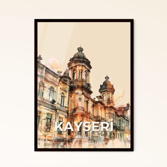 Kayseri Skyline Poster: Art, Architecture, Paper, Sparkles - A large building with a tower