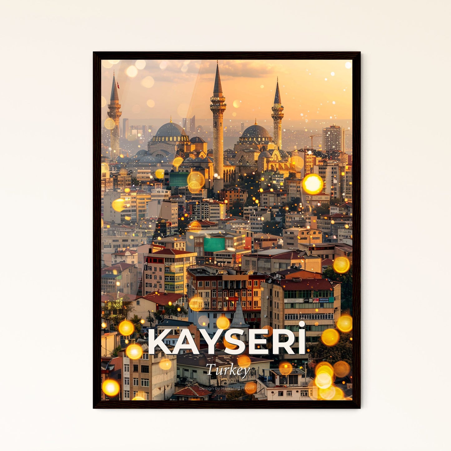 Kayseri Skyline Double Exposure Composite Art - A city with many towers and buildings