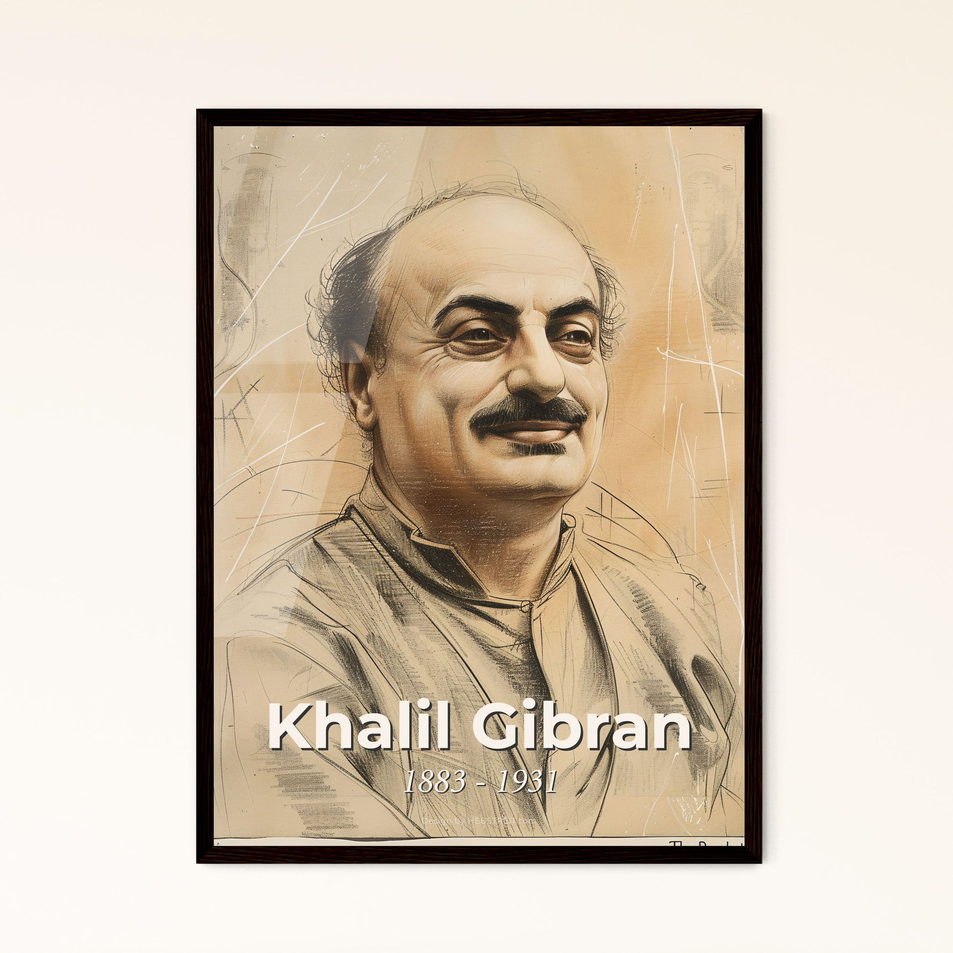 Ethereal Portrait of Khalil Gibran Framed Print