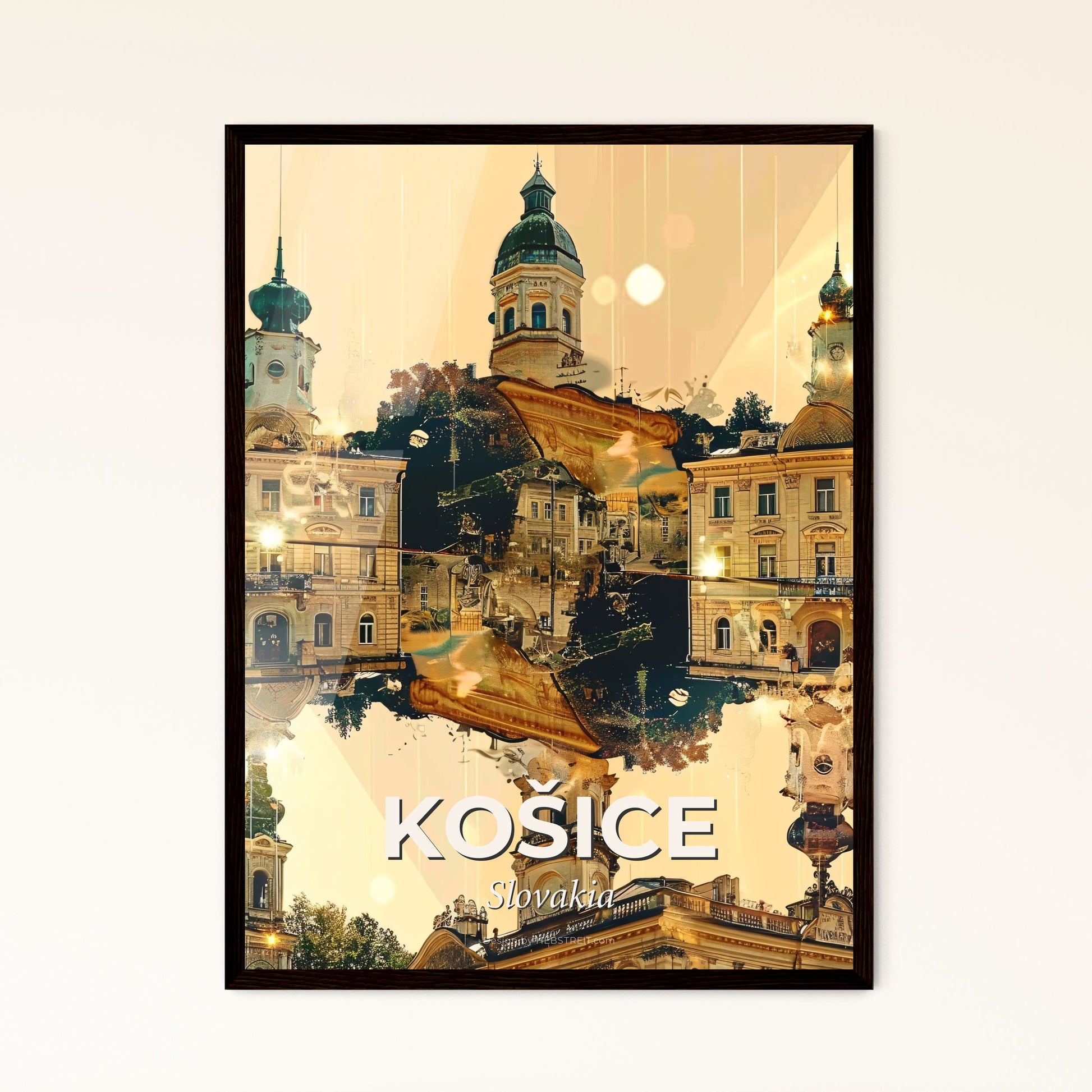 Košice Skyline Composite Art Poster - A group of buildings with towers