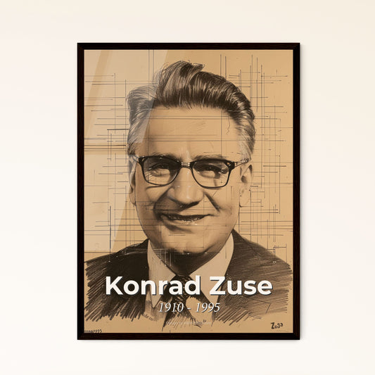 Konrad Zuse: Visionary Engineer & Computer Pioneer - Dynamic Contemporary Art Print Celebrating Innovation in Modern Design