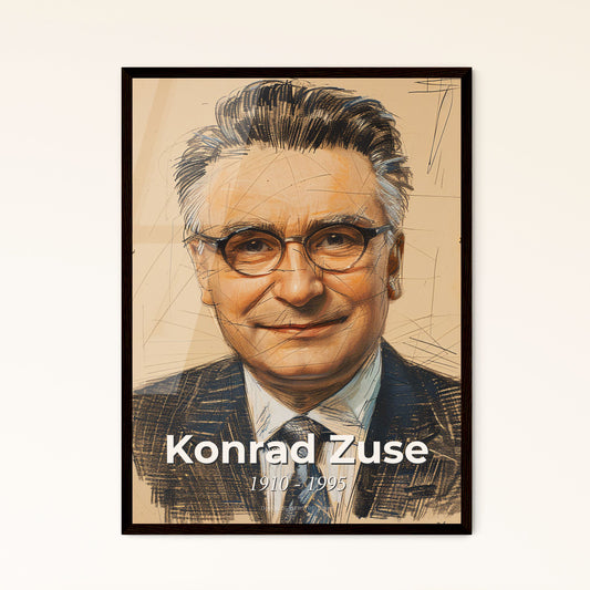 Konrad Zuse: Visionary Pioneer of Computing – Elegant Contemporary Art Print Celebrating Innovation & Beauty in Design