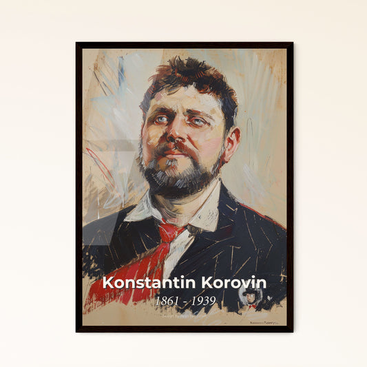 Elegance in Lines: Korovin-Inspired Impressionist Portrait - Fine Art Print for Home Decor, Framed or Aluminum Options Available!