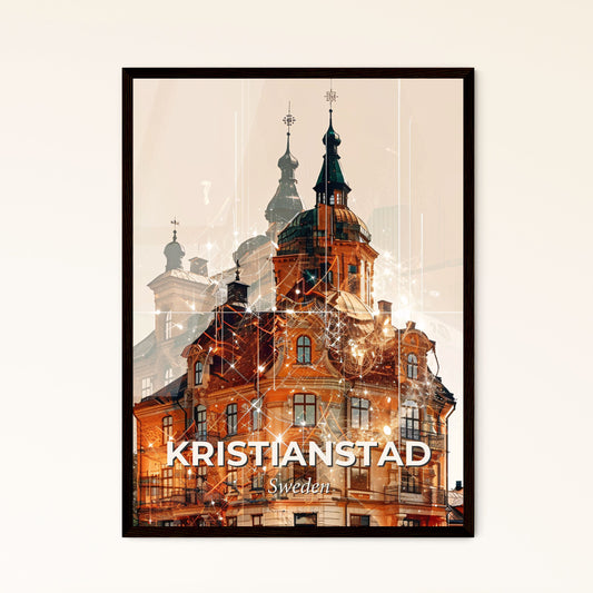 Kristianstad Skyline City Local Colors Art - A building with a tower and towers