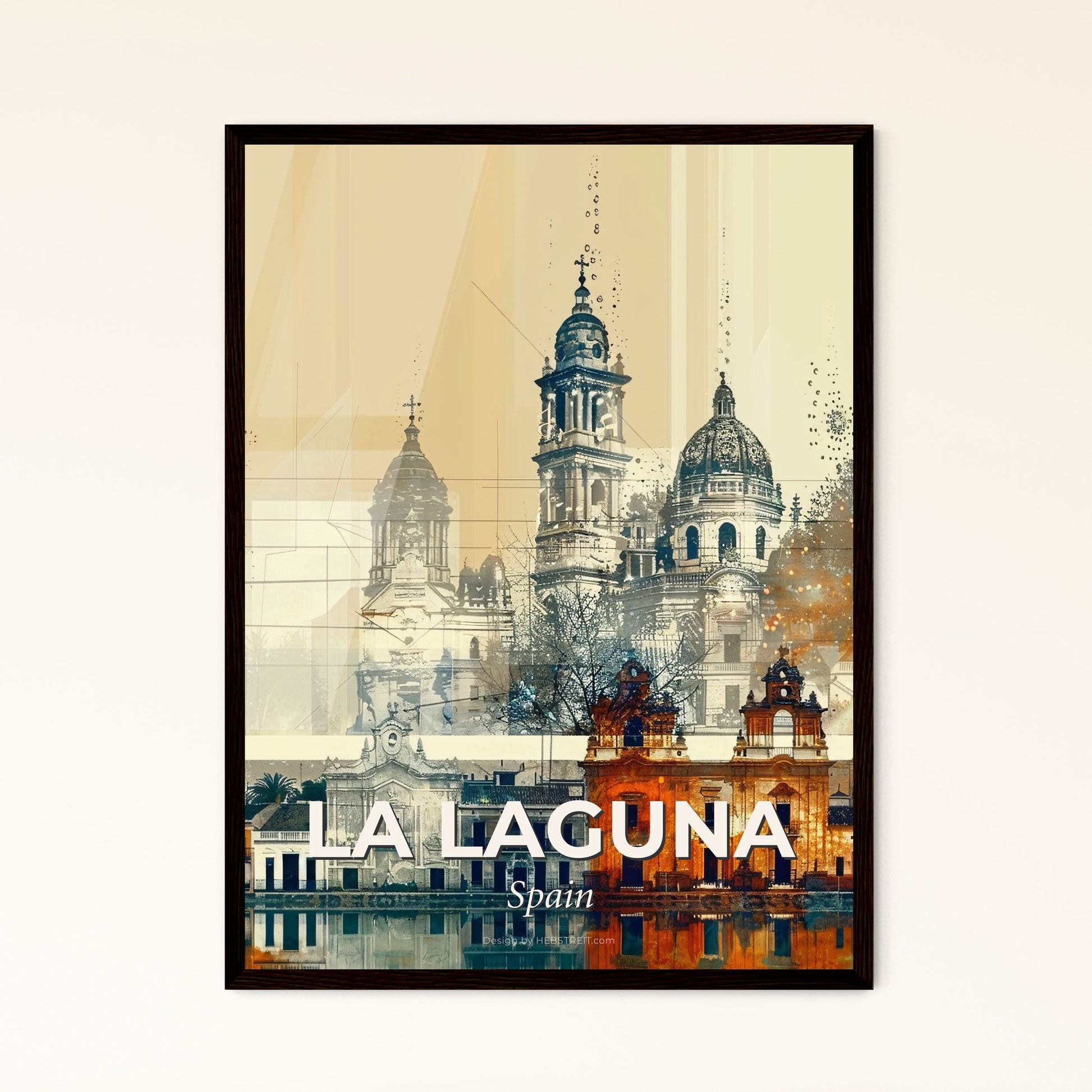 La Laguna Skyline Art Composite Poster - A building with towers and domes