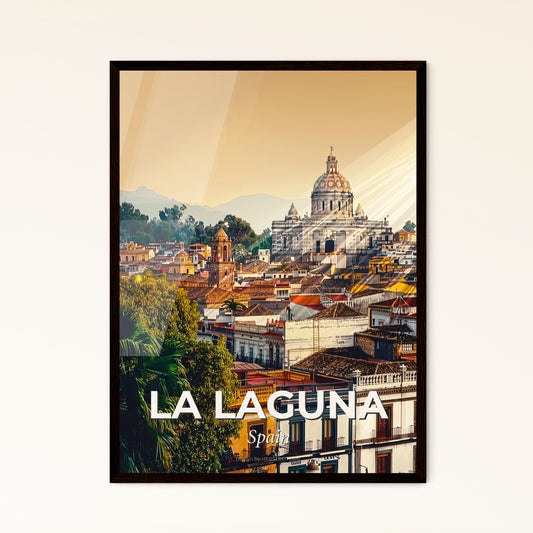 La Laguna Skyline Minimalist Art Poster - A city with a dome and trees