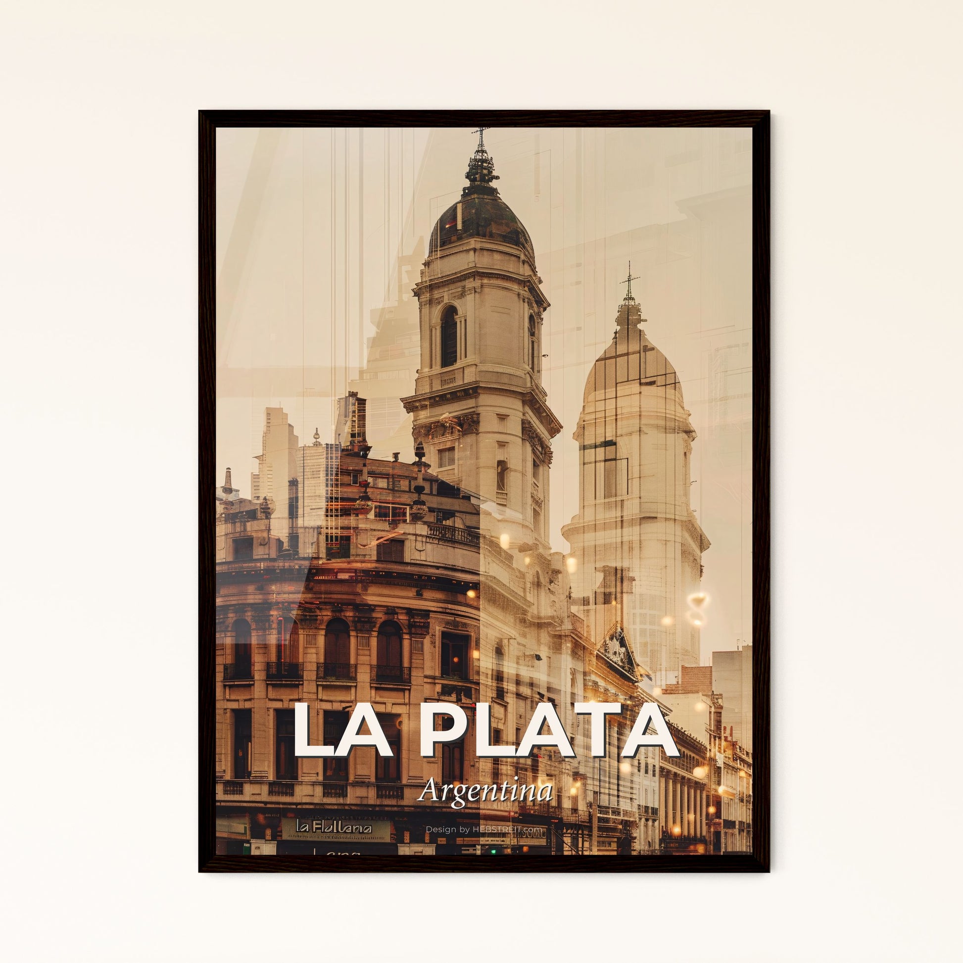 La Plata City Skyline Minimalist Poster - A building with a dome shaped roof