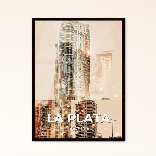 La Plata Cityscape Sparkle Composite Art - A tall building with many windows