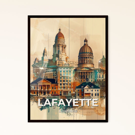 Lafayette City Skyline Art Composite Double Exposure - A large building with domed roofs