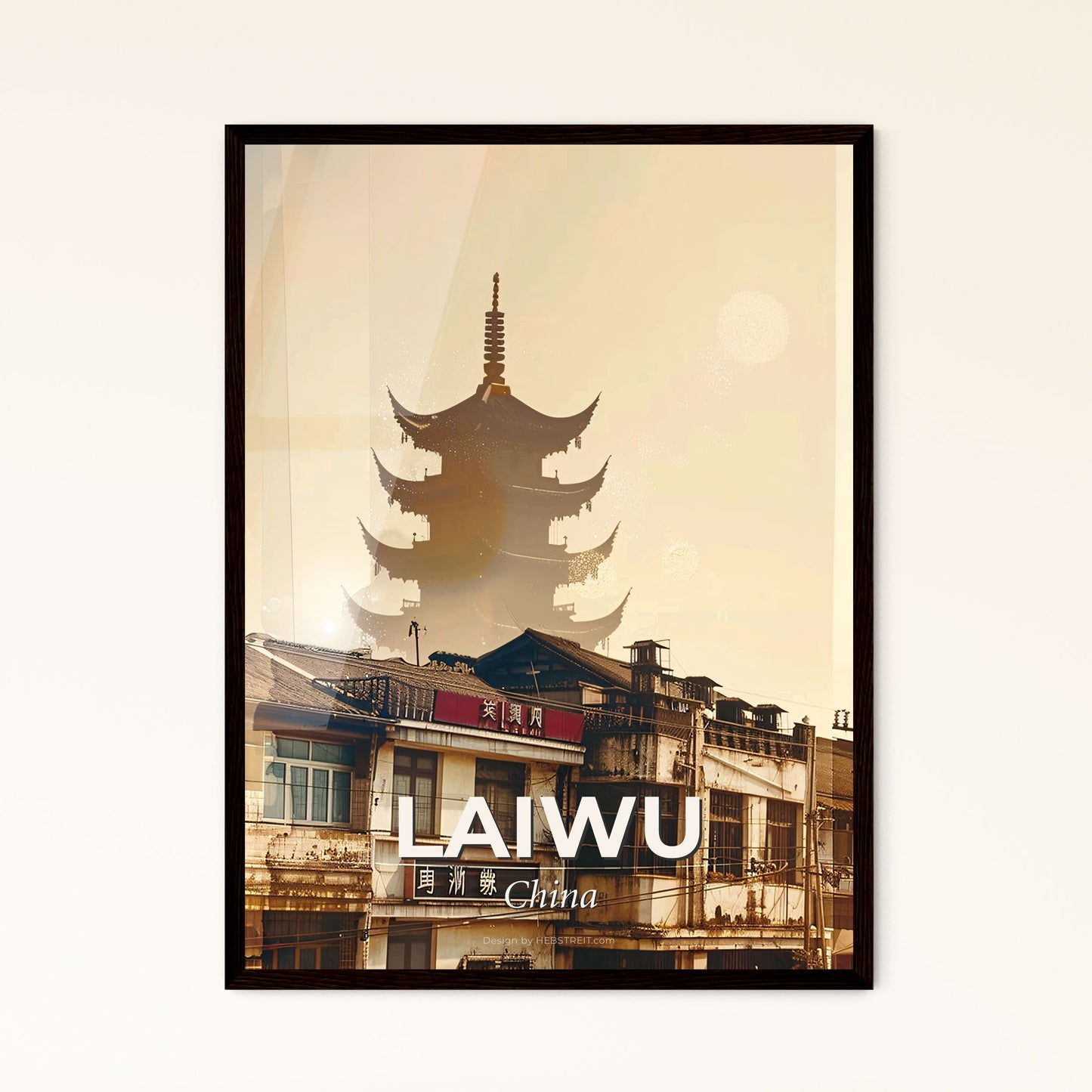 Laiwu Skyline Architecture Composite Poster - A building with a tower in the background