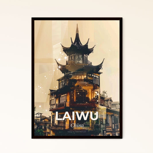 Cityscape Laiwu China Skyline Architecture Artwork - A building with a tower