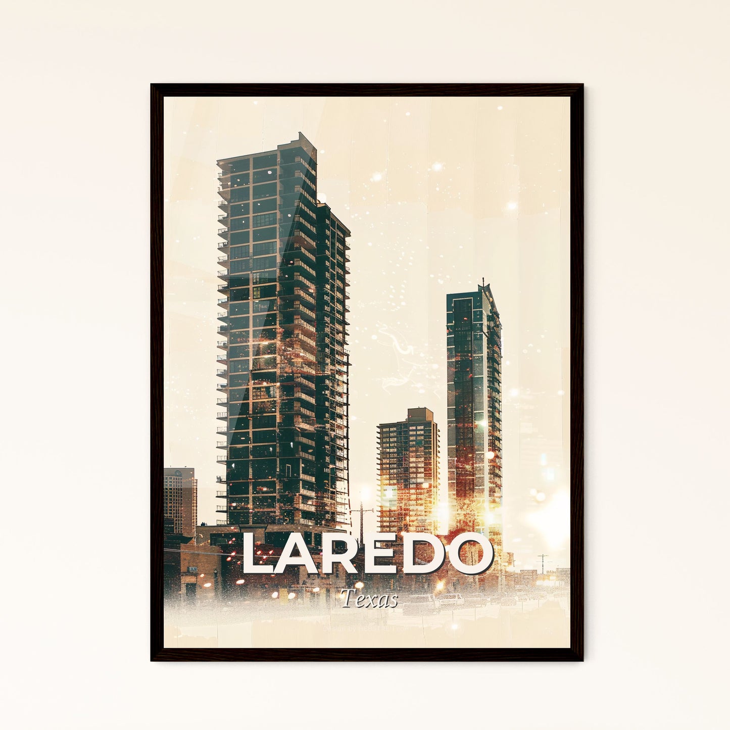 Laredo, Texas: City's Soulful Skyline Art - A group of tall buildings