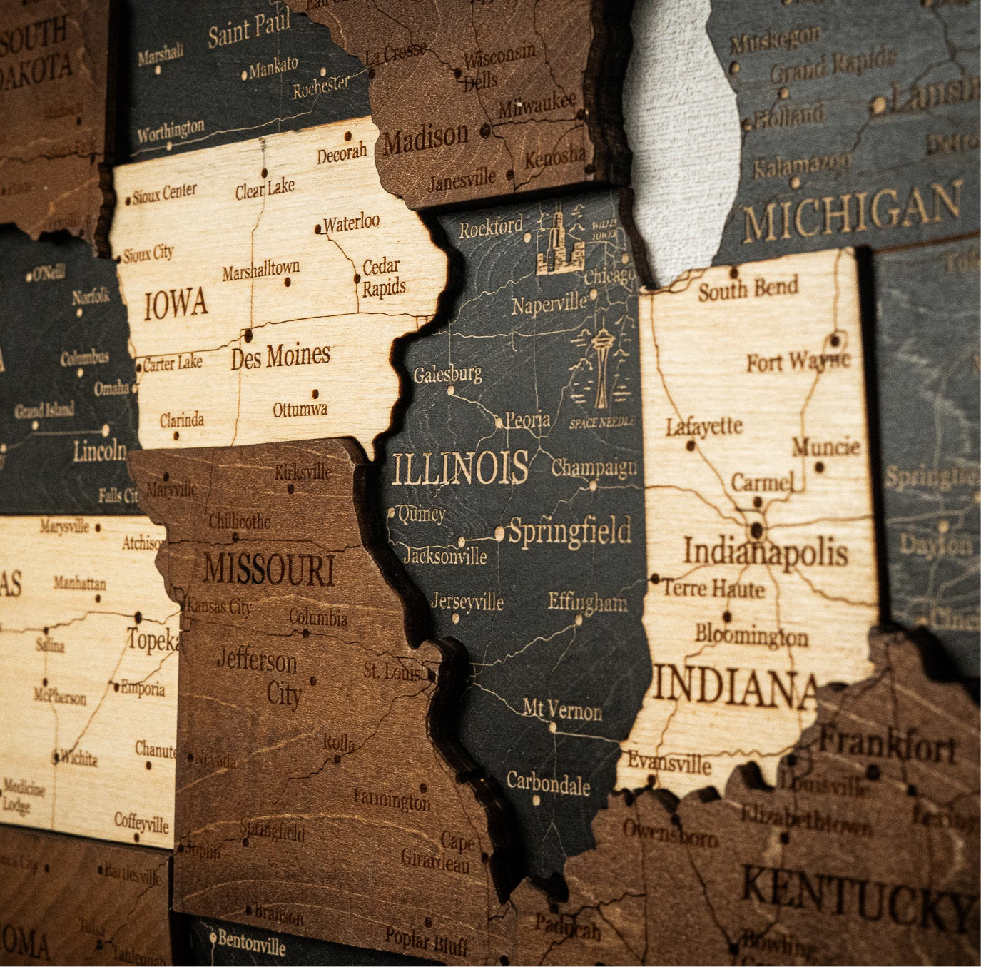Wooden USA Map with States – Unique Wall Art for Home & Office