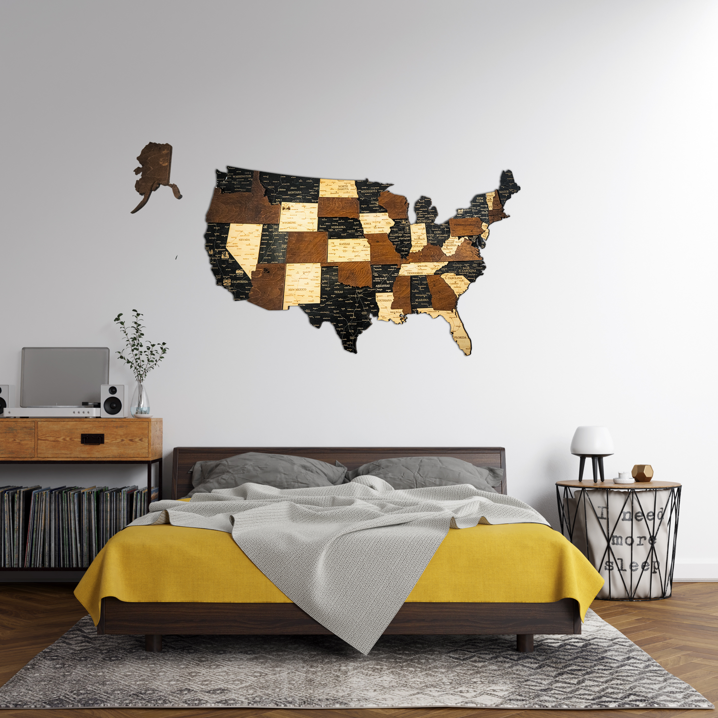 Wooden USA Map with States – Unique Wall Art for Home & Office