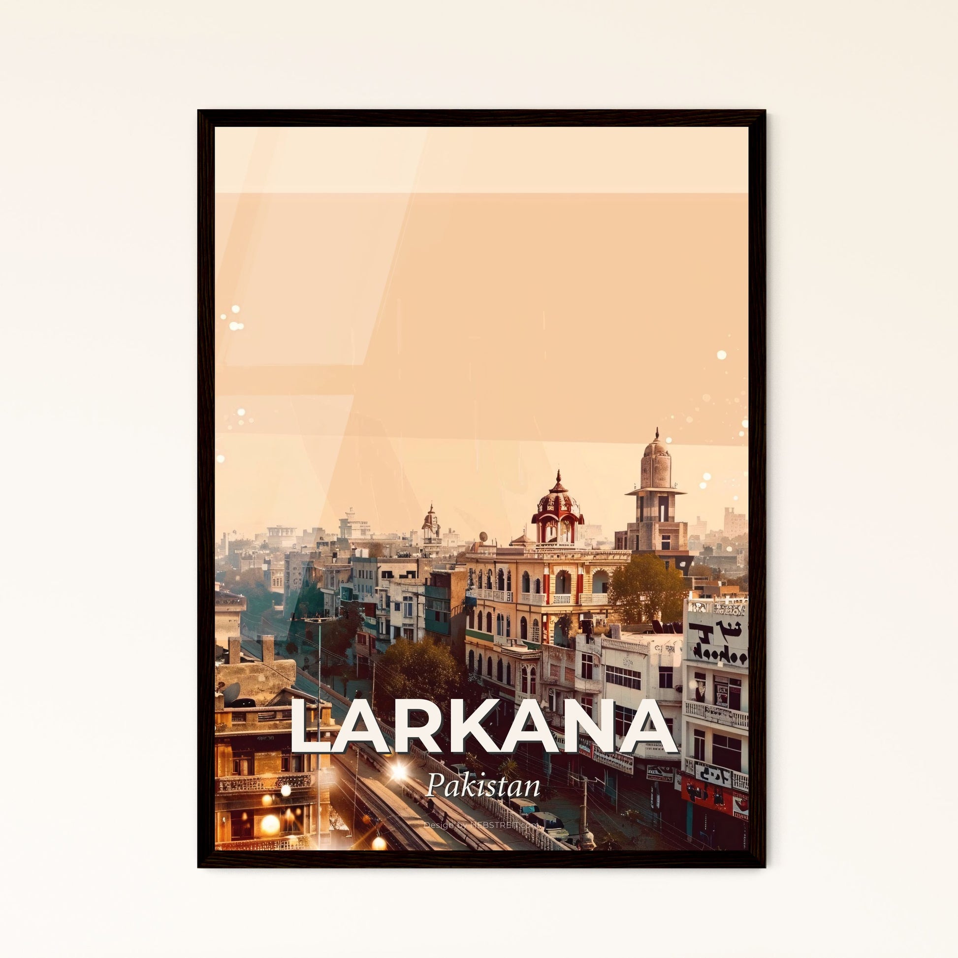 Larkana: Local Architecture Night Skyline Art - A city with many buildings