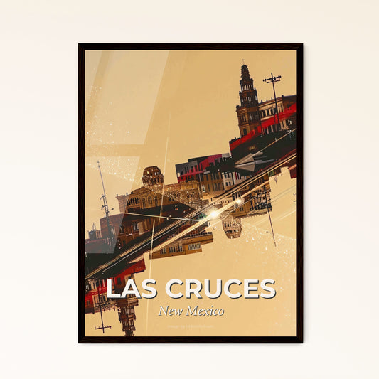 Las Cruces City Art Skyline Architectural Icons Poster - A city with lights and stars