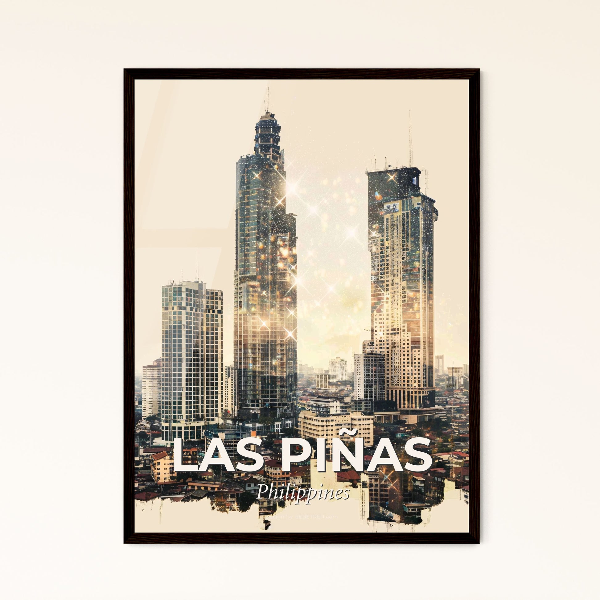 Las Piñas Skyline Composite Art - A city with tall buildings