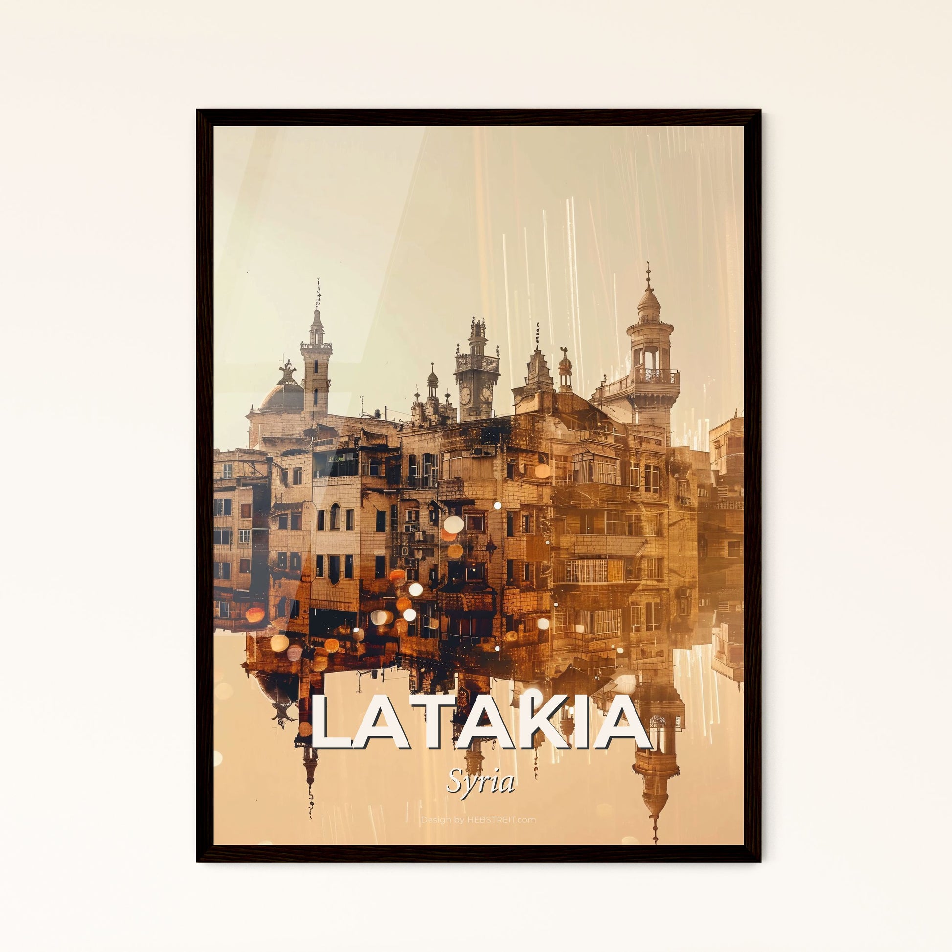 Latakia Syria Vibrant Architectural Skyline Composite - A reflection of a city in water