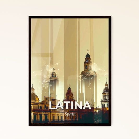 Latina: Skyline and City Icons Composite Art - A city skyline with tall buildings