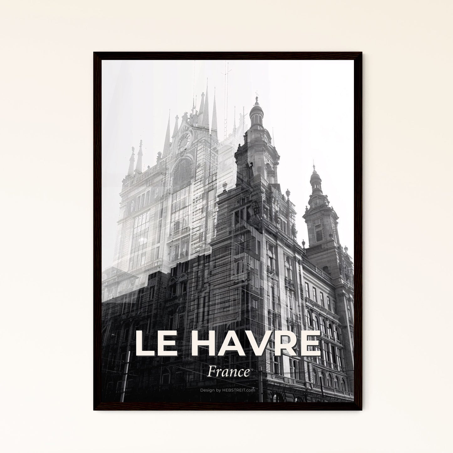 Le Havre Skyline Poster Art Composite - A double exposure of a building