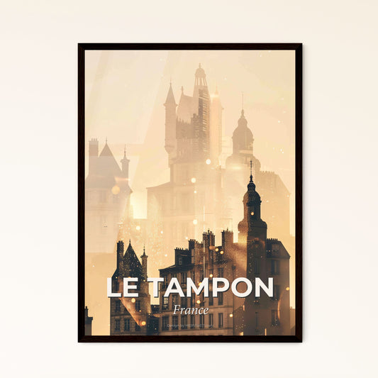 Le Tampon Minimalist Skyline Poster - A city skyline with many buildings