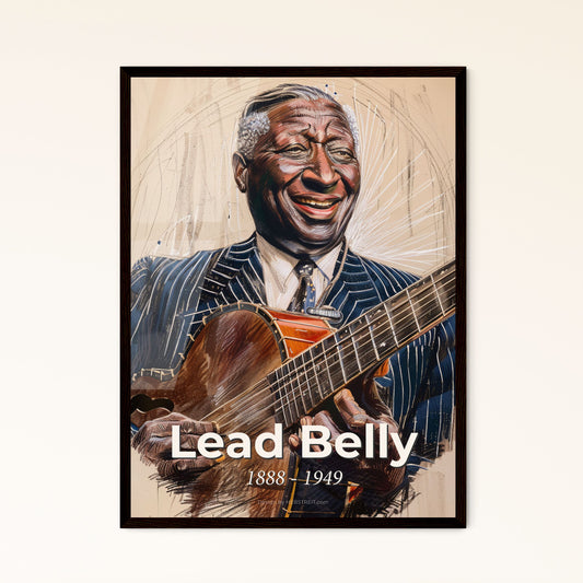 Captivating Lead Belly Portrait: Vibrant Contemporary Art Print Celebrating the Iconic Blues Legend in Stylish Home Decor