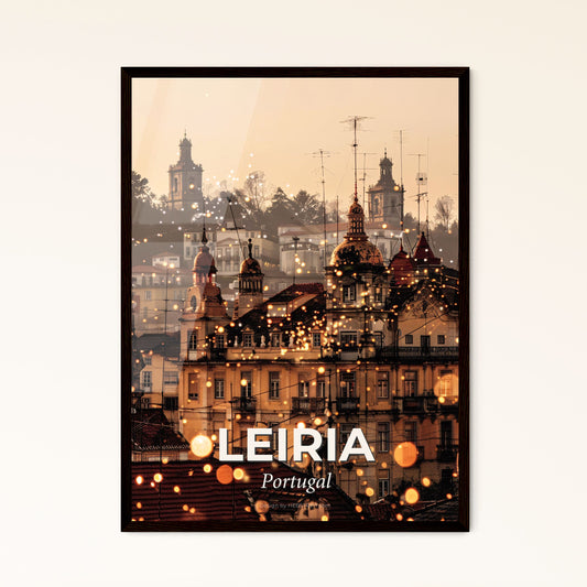 Leiria Skyline Composite Art City Icon Poster - A building with many lights