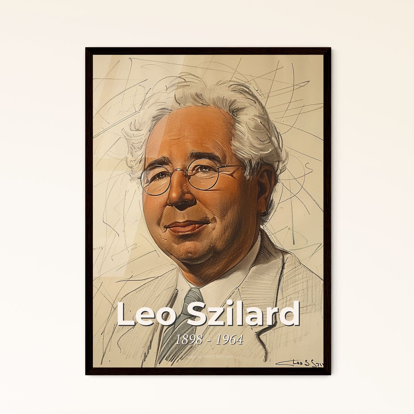 Dynamic Portrait of Leo Szilard: Iconic Visionary of Nuclear Science - Contemporary Art Print for Unique Home Decor & Gifts