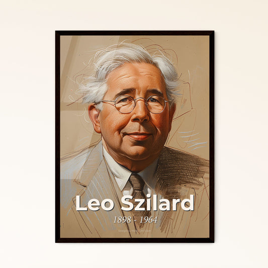 Dynamic Portrait of Leo Szilard: Celebrating the Visionary Physicist in Contemporary Art—Ideal for Home Decor or Unique Gifts