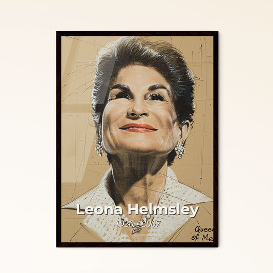 Elegant Leona Helmsley Portrait: The Queen of Mean Captured in Contemporary Art - Perfect Gift or Home Decor Accent