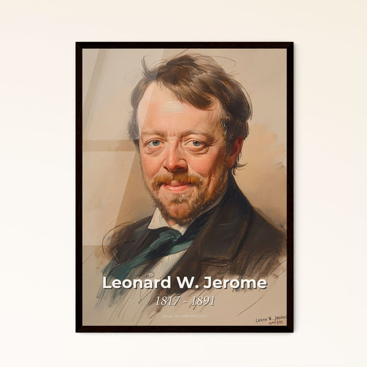 Elegant Portrait of Leonard W. Jerome: A Legacy in Finance & Family - Contemporary Art Print for Timeless Home Decor