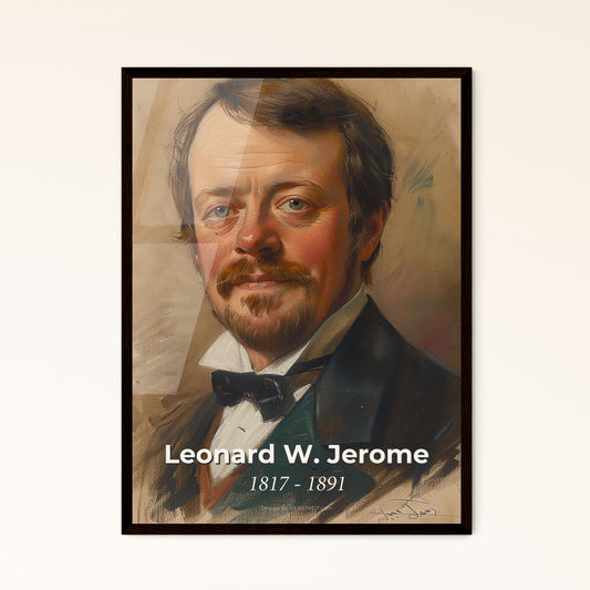 Exquisite Portrait of Leonard W. Jerome Framed Print