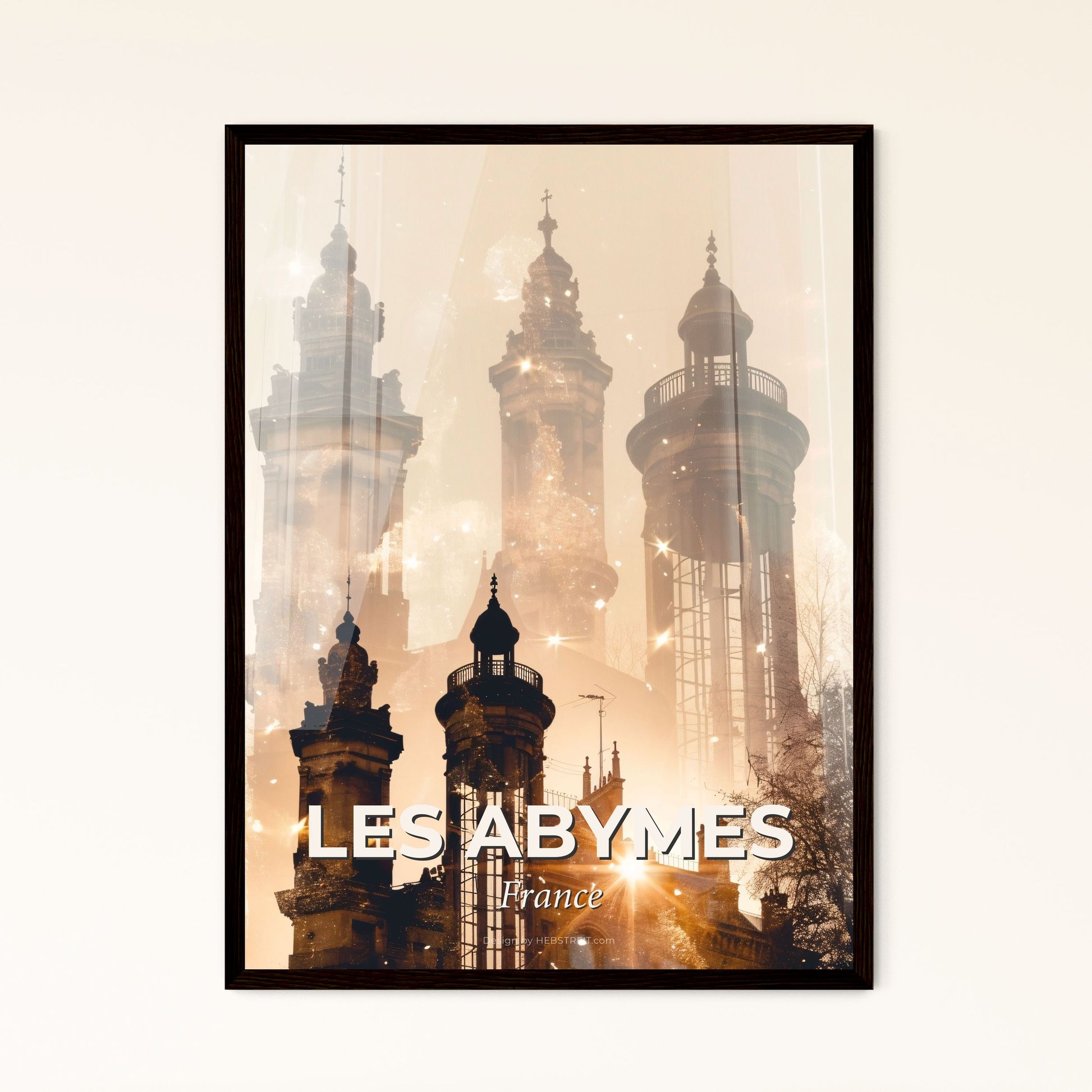 Les Abymes Skyline Double Exposure Art Poster - A double exposure of a building