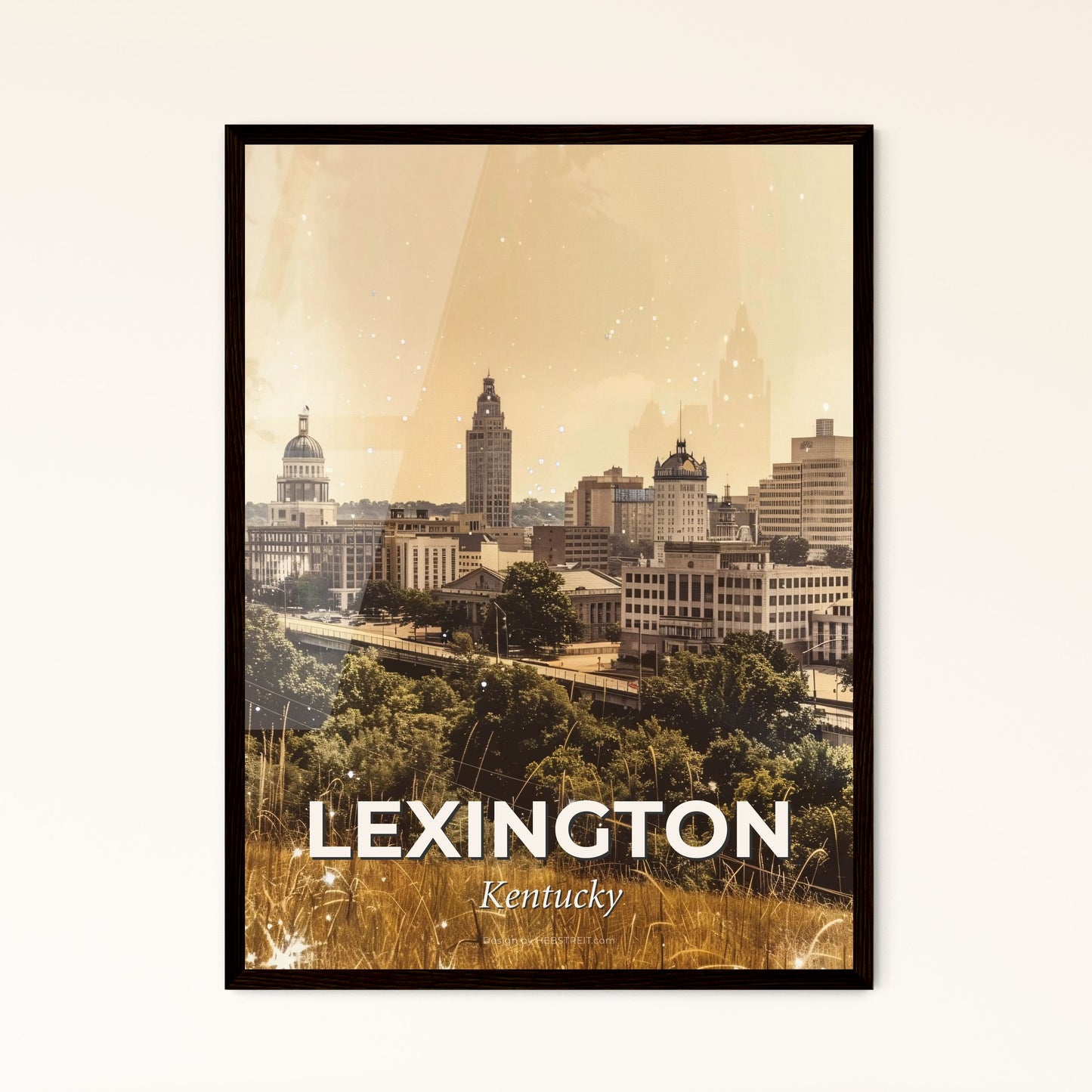 Lexington Skyline: Lights, Landmarks, Local Hues - A city with trees and buildings