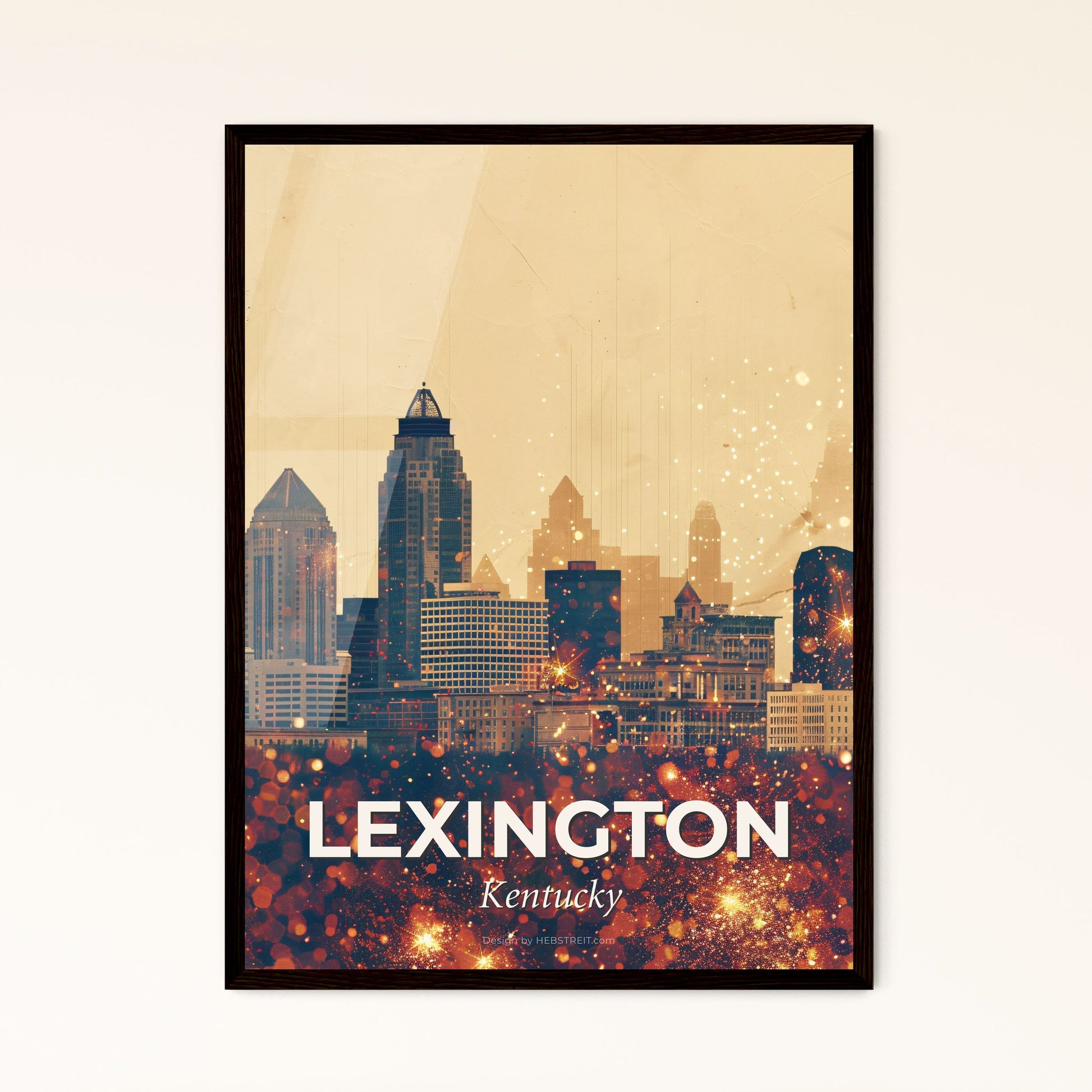 Lexington Skyline: Beige and Sparkles Composite - A city skyline with lights