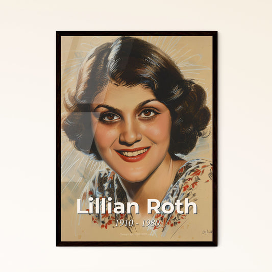 Captivating Portrait of Lillian Roth: Flapper Icon of the 1920s, Exquisite Contemporary Art Print for Stylish Home Decor