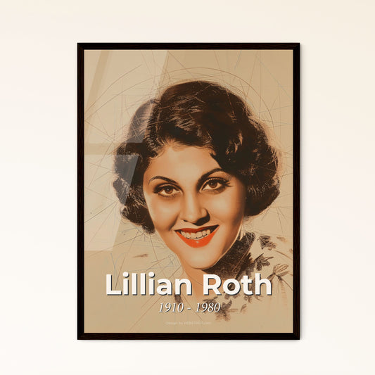 Elegant Tribute to Lillian Roth: Captivating 1920s Flapper Portrait - Contemporary Art Print for Home Decor & Gifting