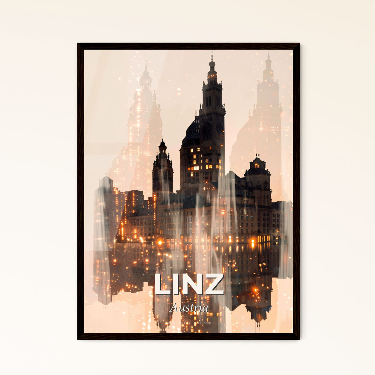 Artist Linz Linz Austria Cityscape Silhouette Art Poster – HEBSTREIT