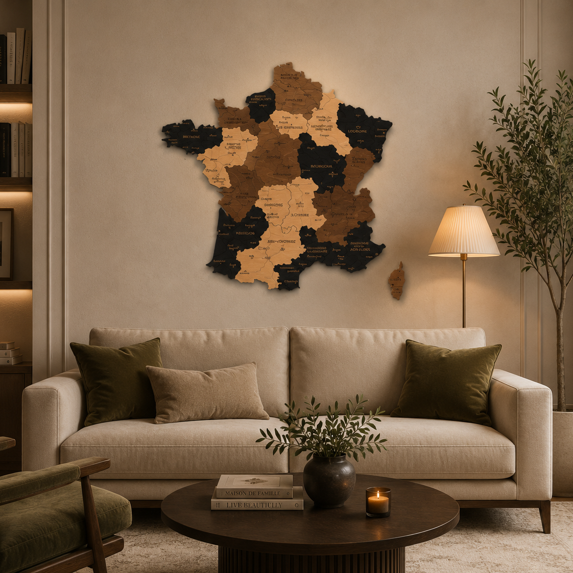 Luxury Wooden France Map – Handmade Wall Decor & Gift Idea