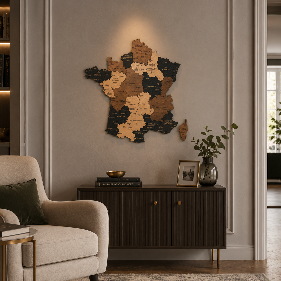 Luxury Wooden France Map – Handmade Wall Decor & Gift Idea