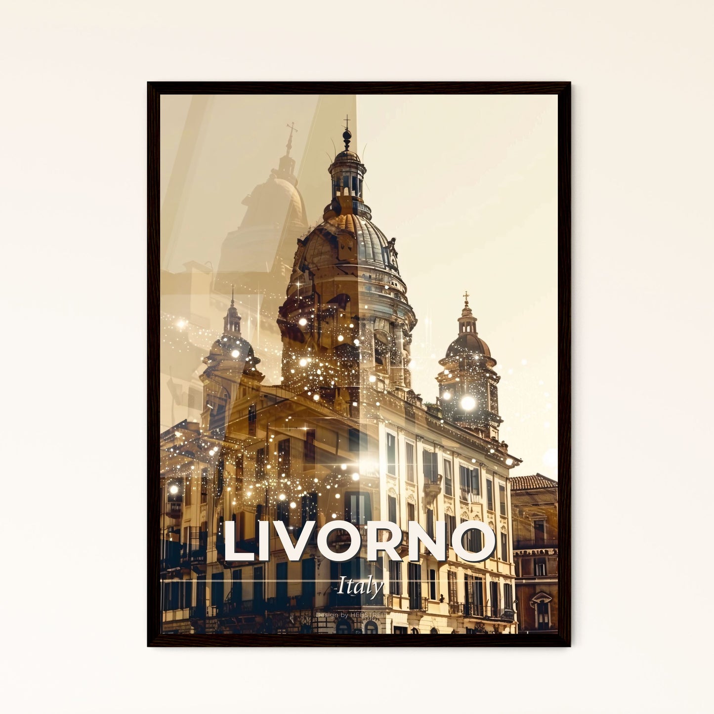 Livorno Skyline Composite Art Cityscape Poster - A double exposure of a building