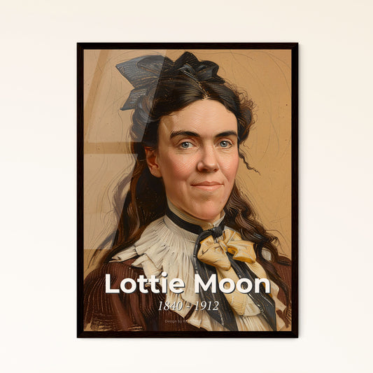 Radiant Legacy: Lottie Moon (1840-1912) - A Contemporary Tribute to a Pioneer Missionary, Exquisitely Rendered on Beige Paper