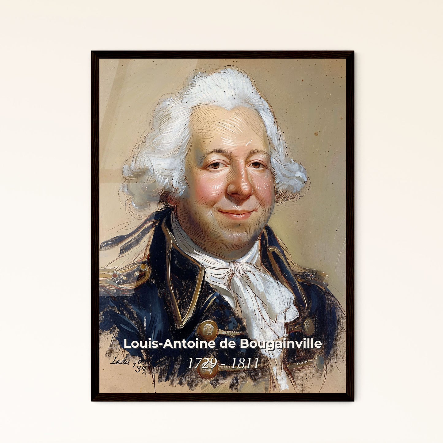 Vibrant Portrait of Louis-Antoine de B - Framed Art Print