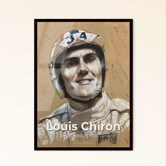 Timeless Elegance: Louis Chiron Portrait - A Dynamic Contemporary Art Print Celebrating Racing Legacy and Masterful Craftsmanship