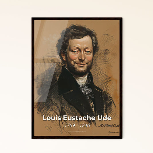 Elegant Portrait of Louis Eustache Ude: Celebrated 18th-Century French Chef - Contemporary Art Print for Chic Home Décor